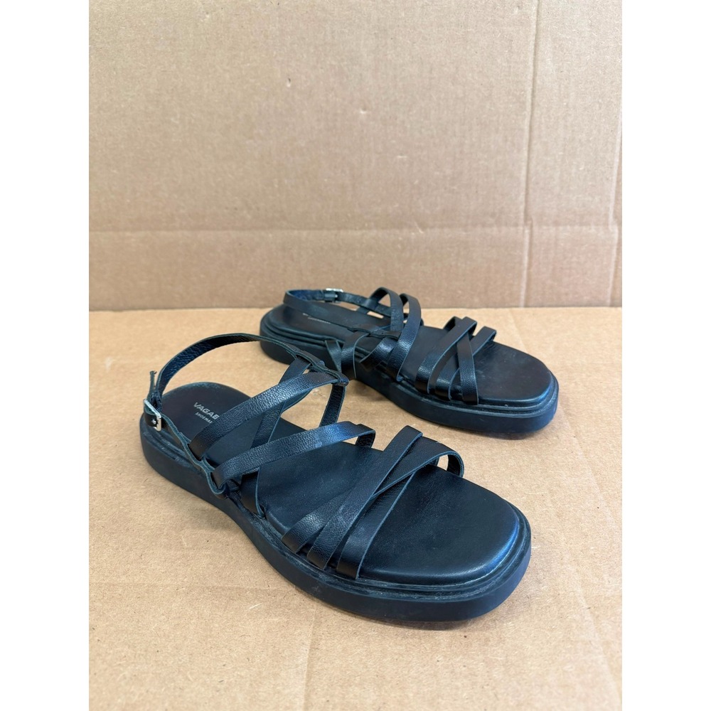 Vagabond Shoemakers Connie Strappy Leather Sandals Black Womens Size 38 EU